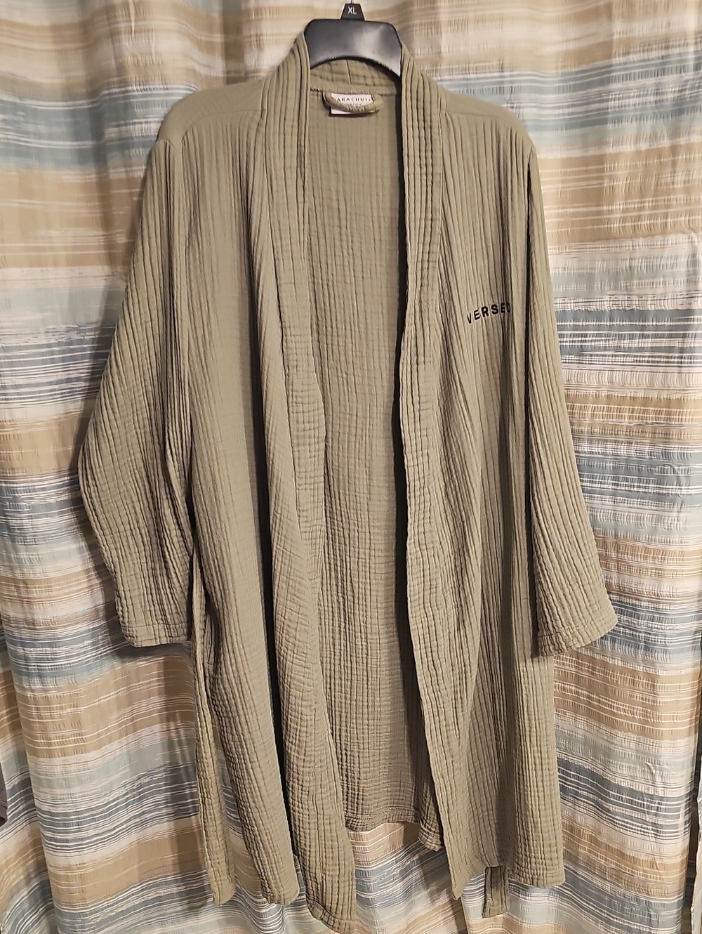 Parachute Olive Open-Front Draped Turkish Robe